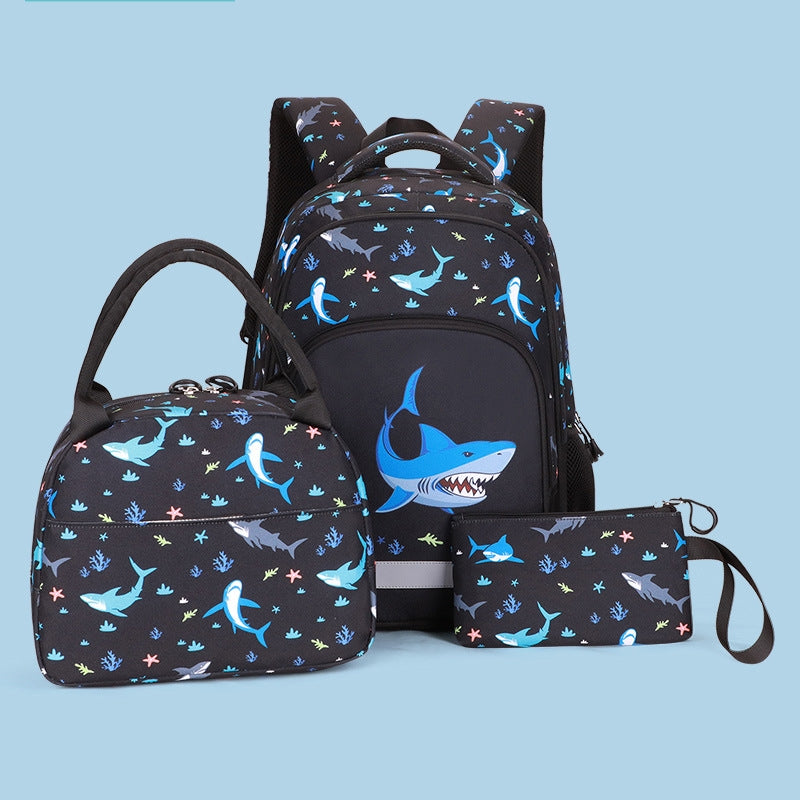 Kids Backpack With Lunch Box Unicorn Dinosaur School Backpacks Black