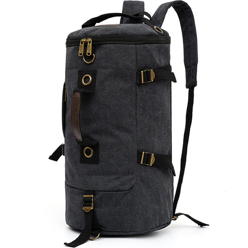 Canvas Travel Bag Big Rucksack Hiking Bucket Backpack