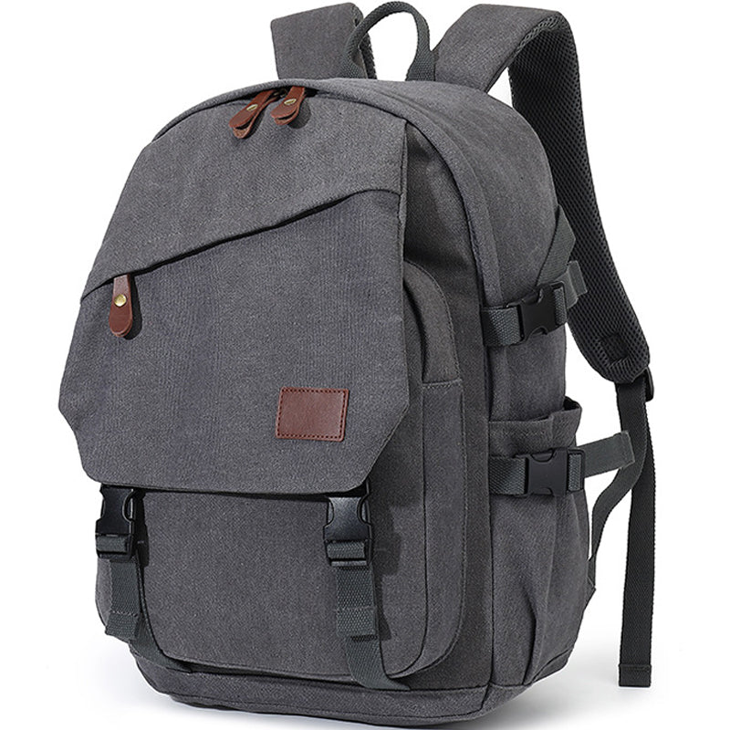 Durable Canvas Backpack For Men Casual Daypack Laptop Rucksack