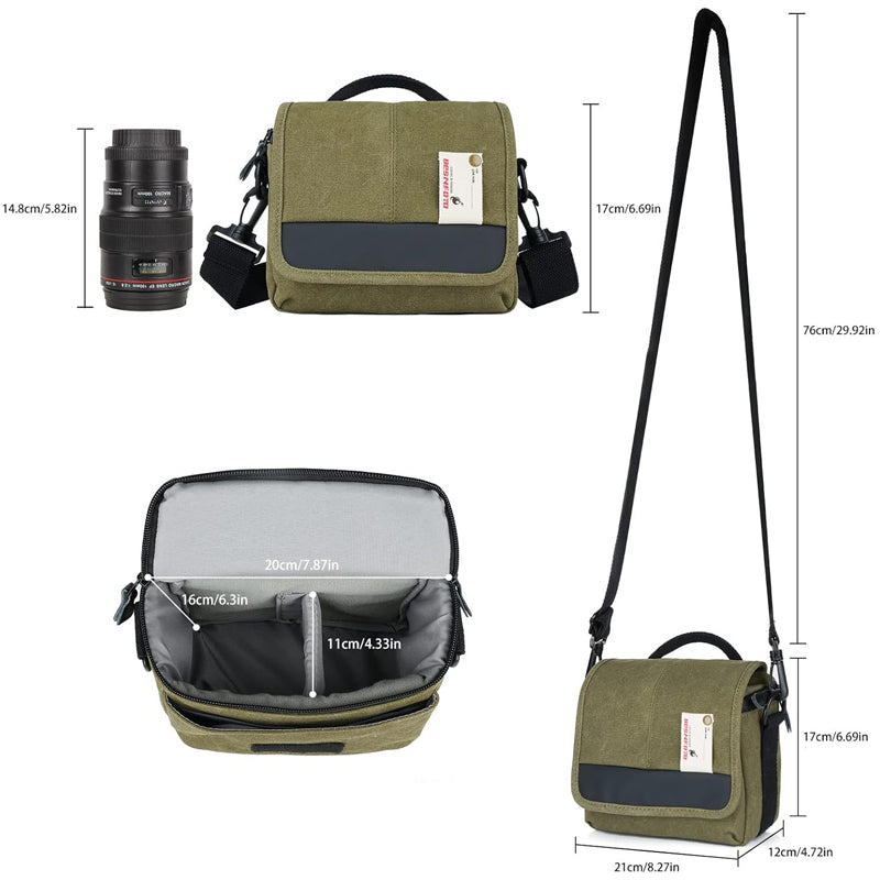 Camera Canvas Bag Waterproof Messenger Bag Shoulder Purse