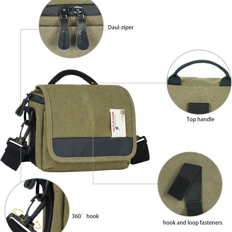 Camera Canvas Bag Waterproof Messenger Bag Shoulder Purse