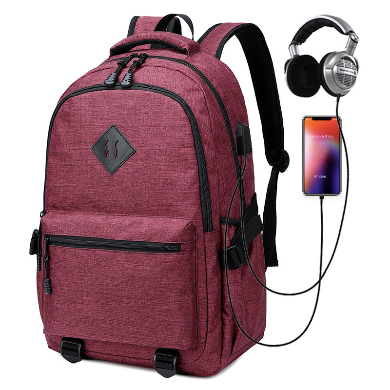 Kids USB Charging Laptop School Backpacks -Black Pink Grey Book Bags For Boys Girls Travel Backpack