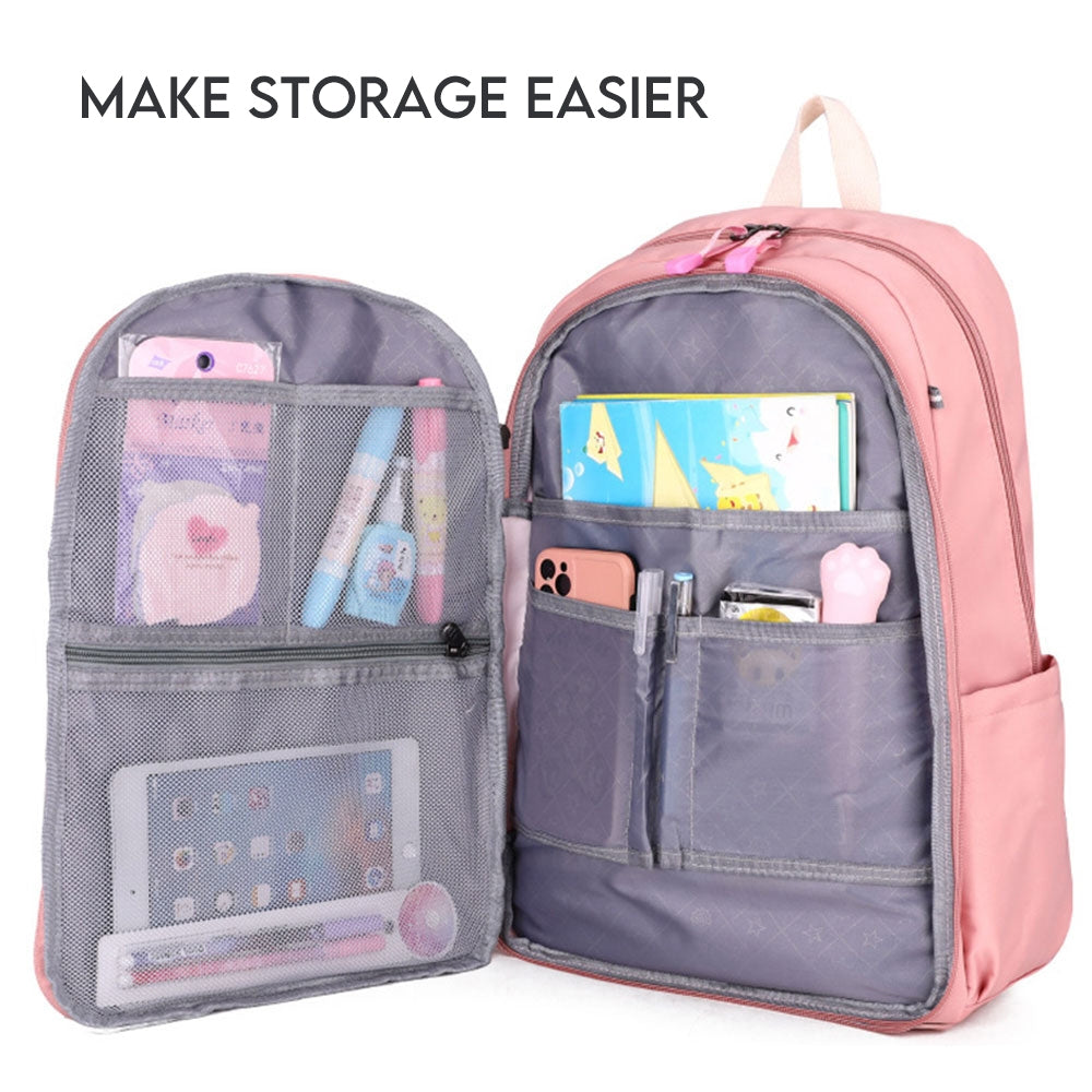 Kids Basic School Backpacks - Black Pink Blue Book Bags For Boys Girls Teenage Middle School Students Bookbag Outdoor Daypack