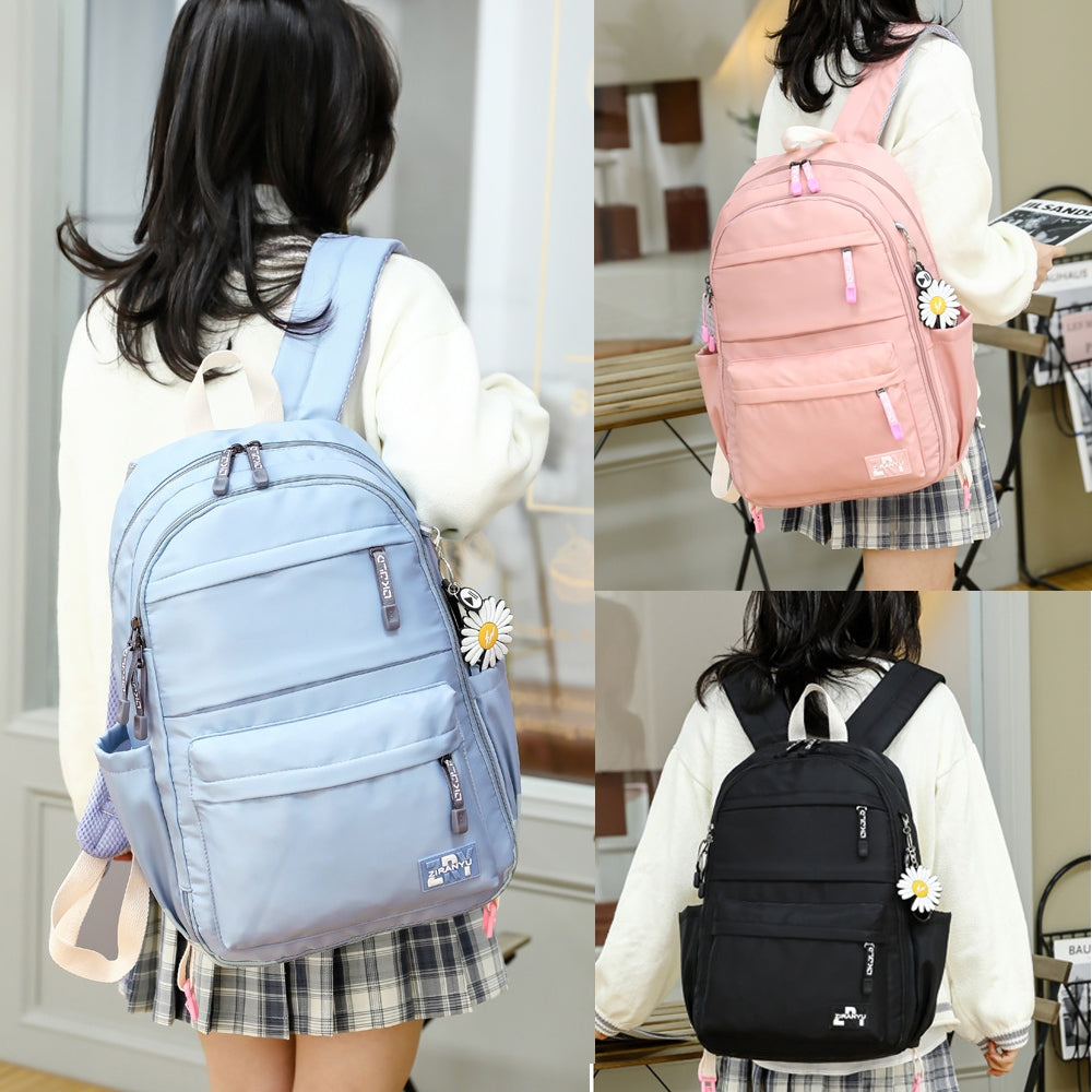 Kids Basic School Backpacks - Black Pink Blue Book Bags For Boys Girls Teenage Middle School Students Bookbag Outdoor Daypack