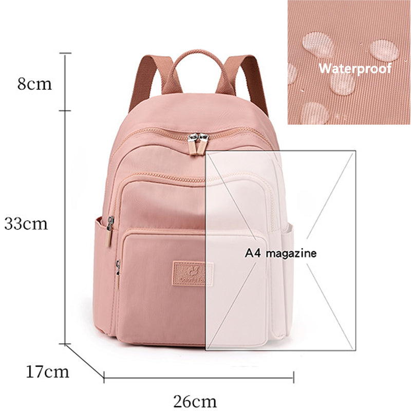 Kids Mini School Backpacks - Black Pink Purple Book Bags For Girls Waterproof Nylon Casual BookBag