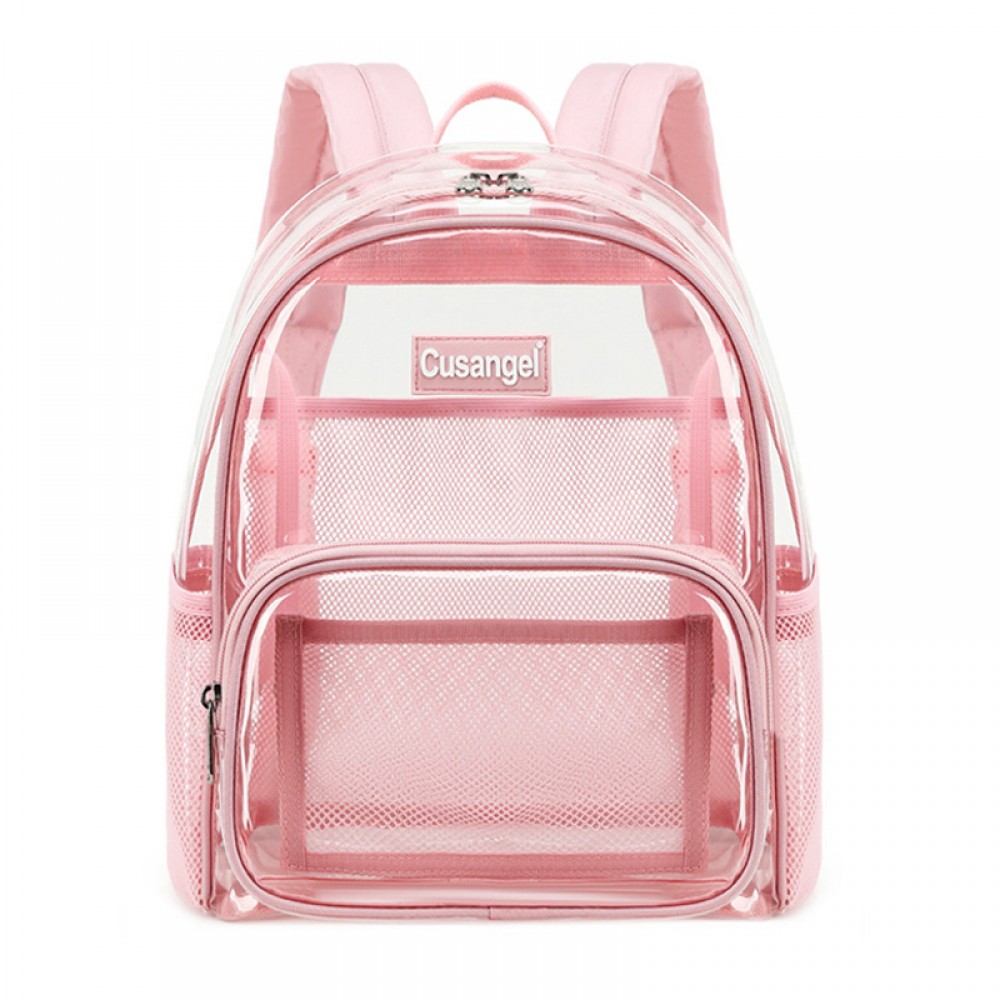 Kids Clear School Backpacks -Black Pink Purple Book Bags For Boys Girls Transparent Back Packs Heavy Duty TPU Bookbags See Through