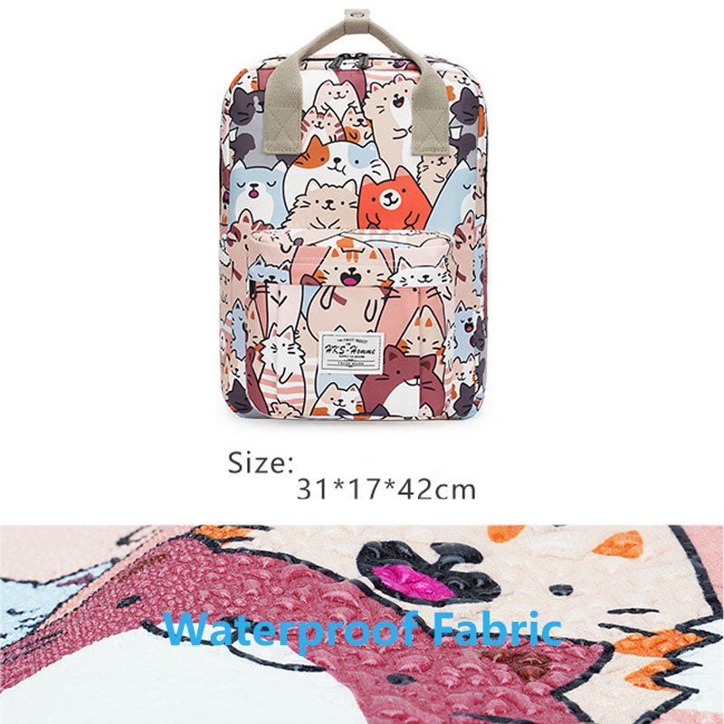 Cartoon Backpacks Shoulder School Bag for Girls College Travel Daypack Bookbag