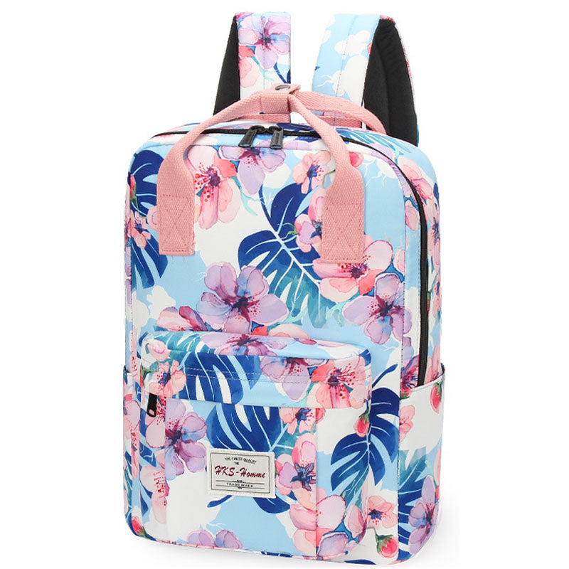 Leaves Floral Laptop Backpack Bookbag for Teens College Daypack Travel Bag