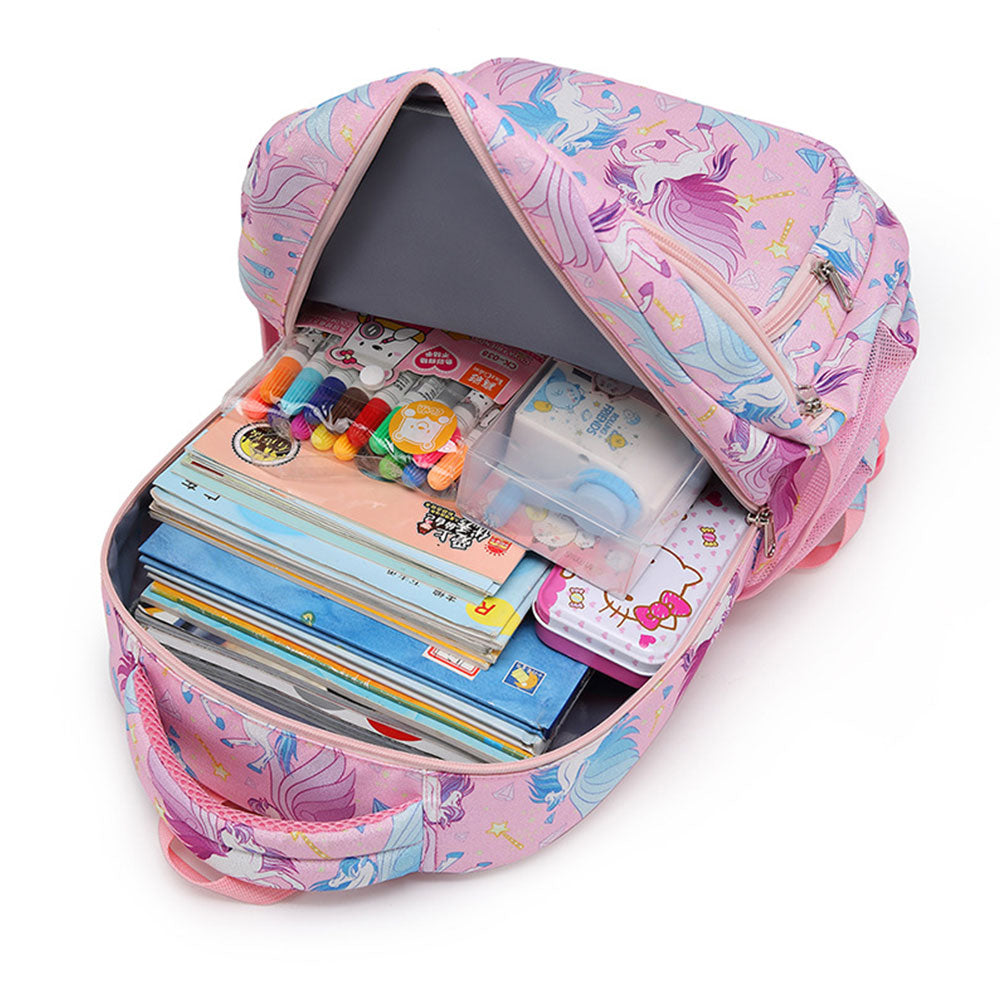 Girls' Unicorn Backpack Set for Primary /Middle School Girls Bookbag with Lunch Bag Pencil Case