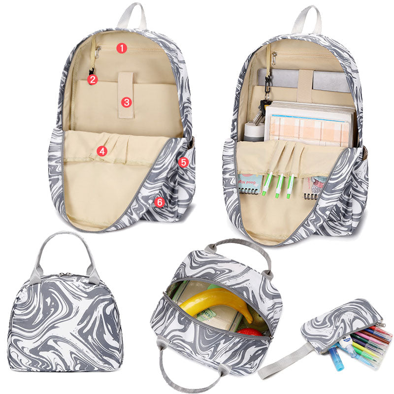 Teen Girls School Backpack Set with Lunch Box Pencil Case Casual Daypacks