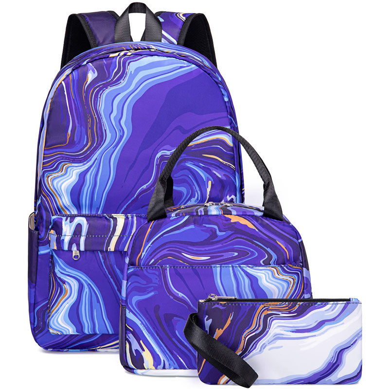 Glitter School Backpack for Teen Girls Laptop Marble College Bookbags