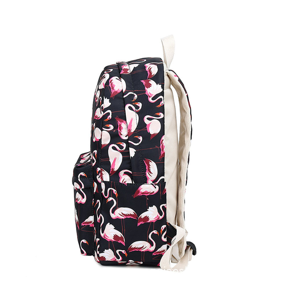 Flamingo School Backpack Set for Girls 3 in 1 Bookbag with Insulated Lunch Box Pencil Case Schoolbag Casual Daypack