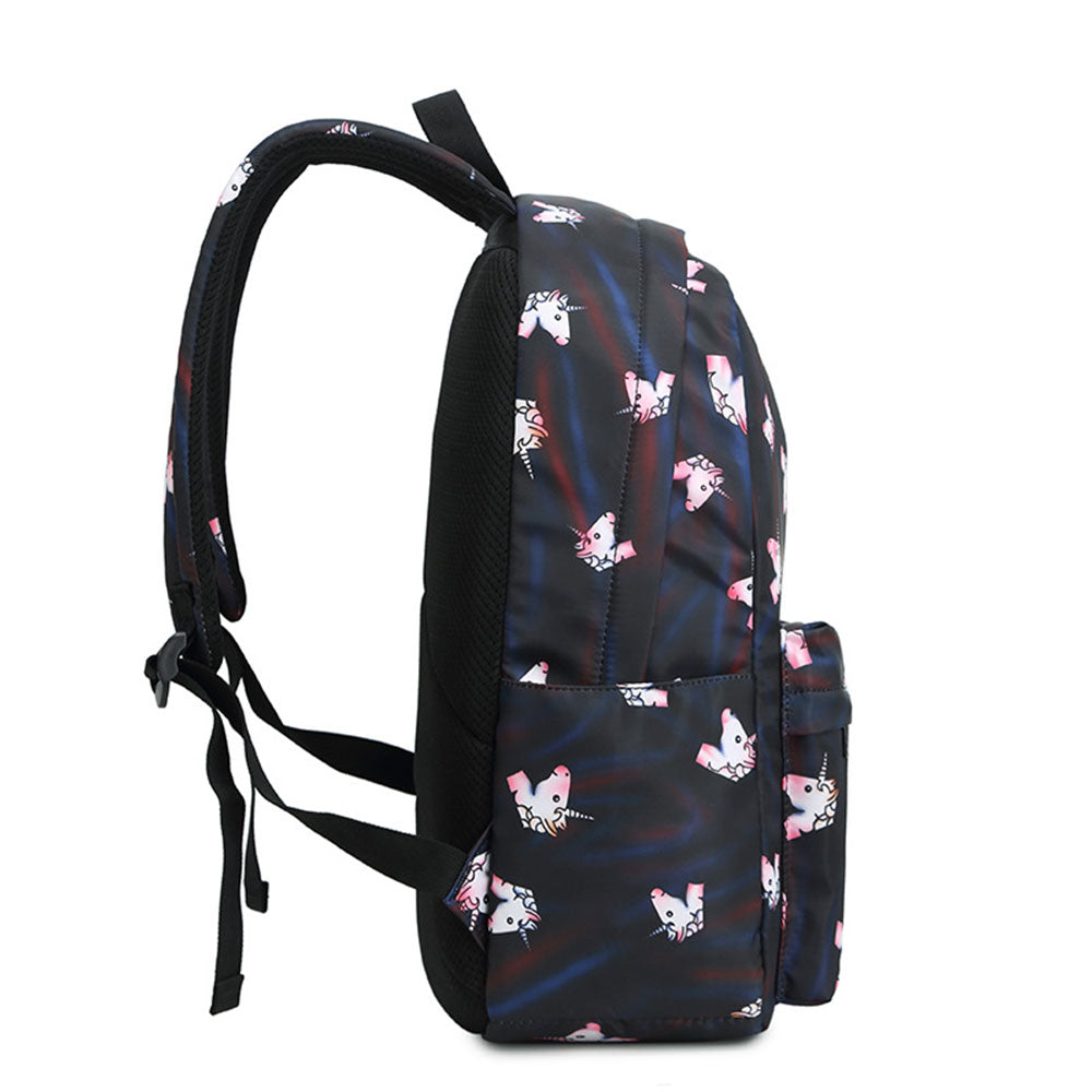 Unique Unicorn School Backpack Set for Teens Casual Travel Daypack Lightweight Schoolbag with Lunch Bag