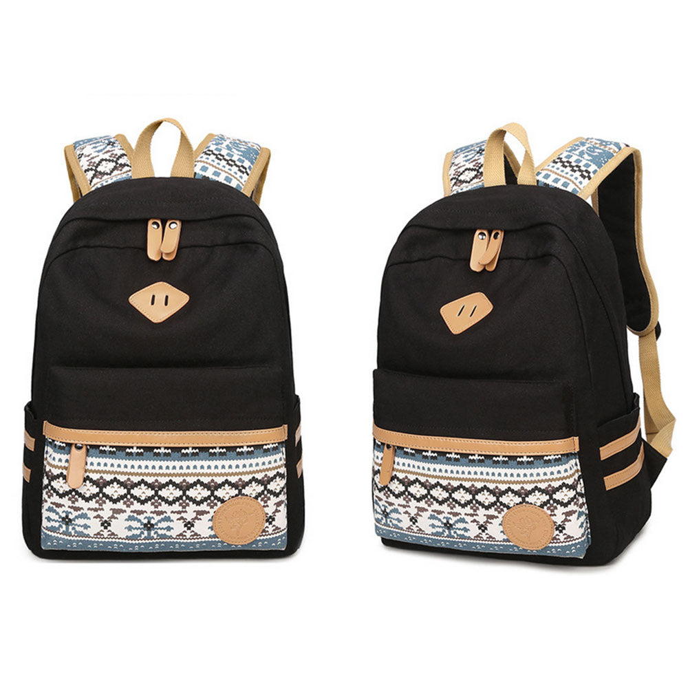 Stylish Campus School Backpack Set Girls 3 in 1 Travel Daypack Back to School Bookbag with Lunch Bag Pencil Box