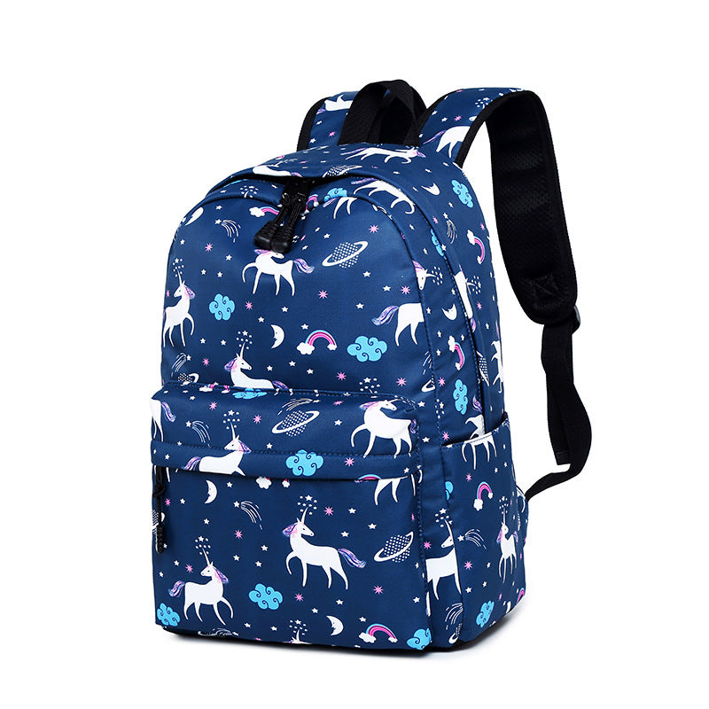 Unique Unicorn Backpack Set Three-piece Package Waterproof Bookbag for High School