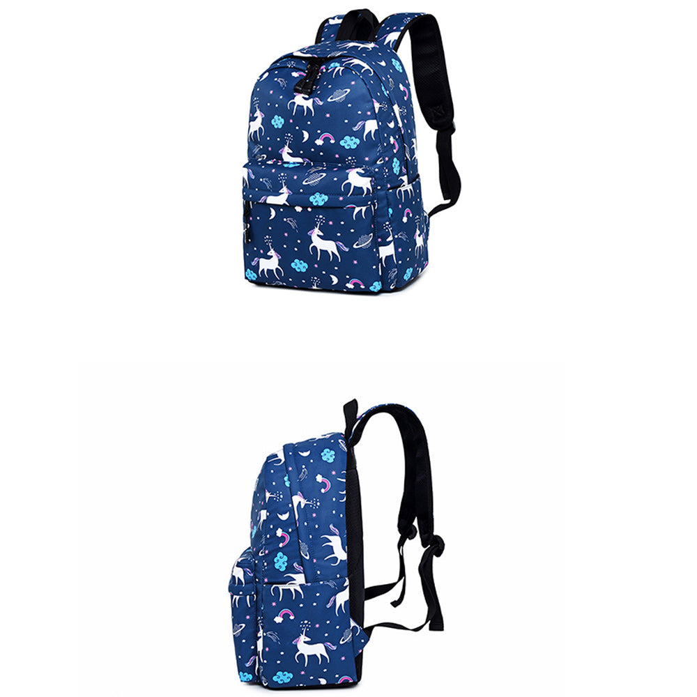 Unique Unicorn Backpack Set Three-piece Package Waterproof Bookbag for High School