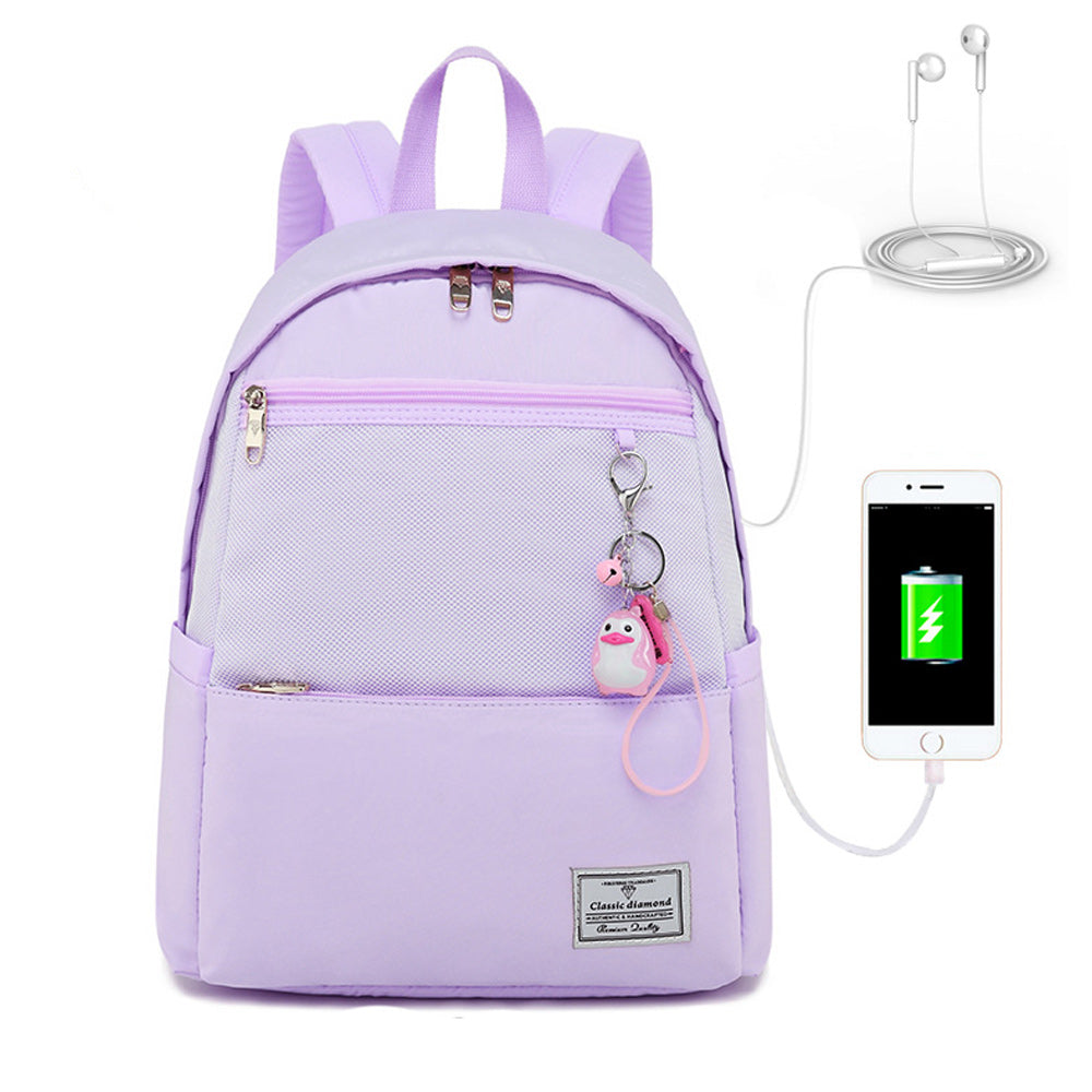 Girls Mesh Battery Backpack Casual Oversized School Bag Large Capacity Travel Bag