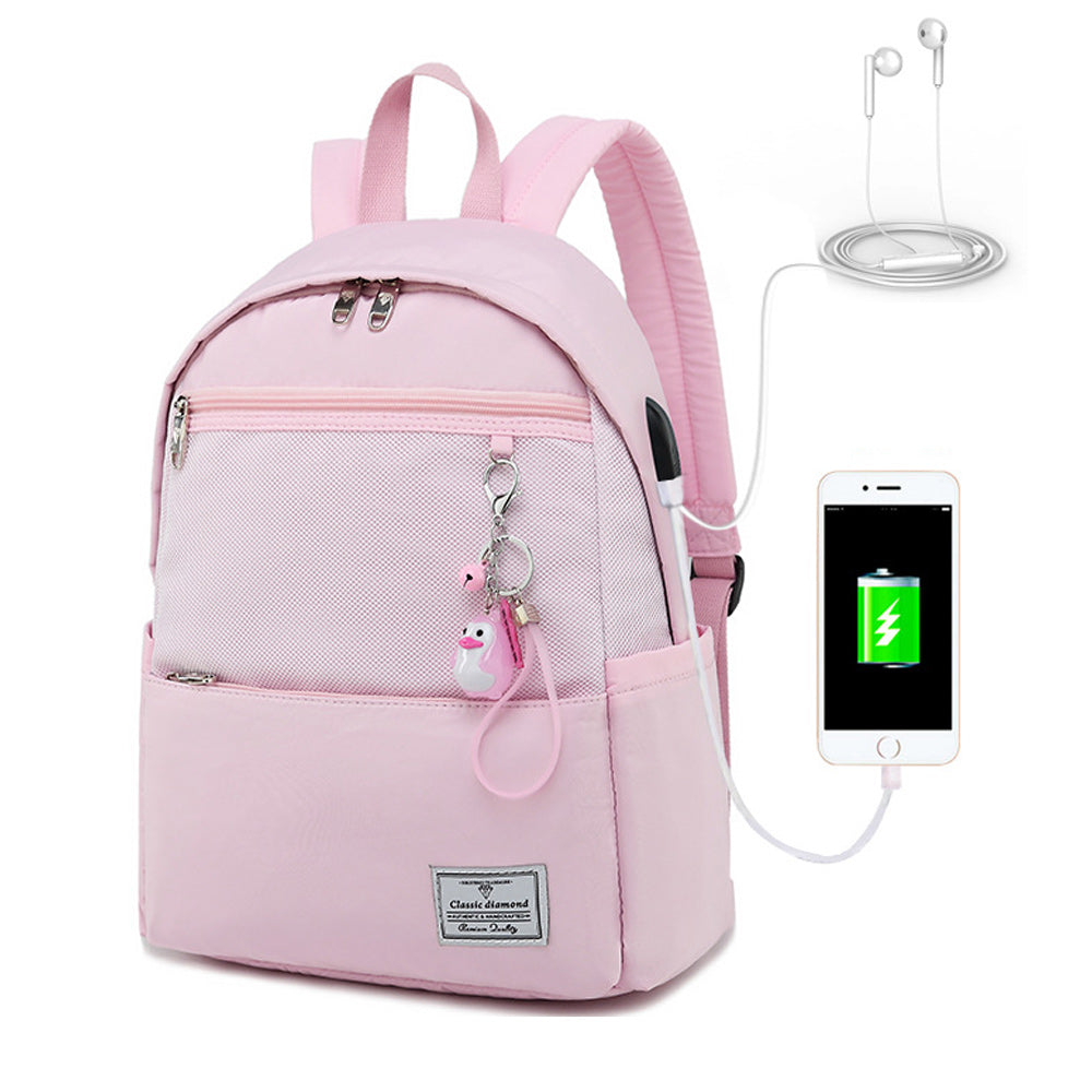 Girls Mesh Battery Backpack Casual Oversized School Bag Large Capacity Travel Bag