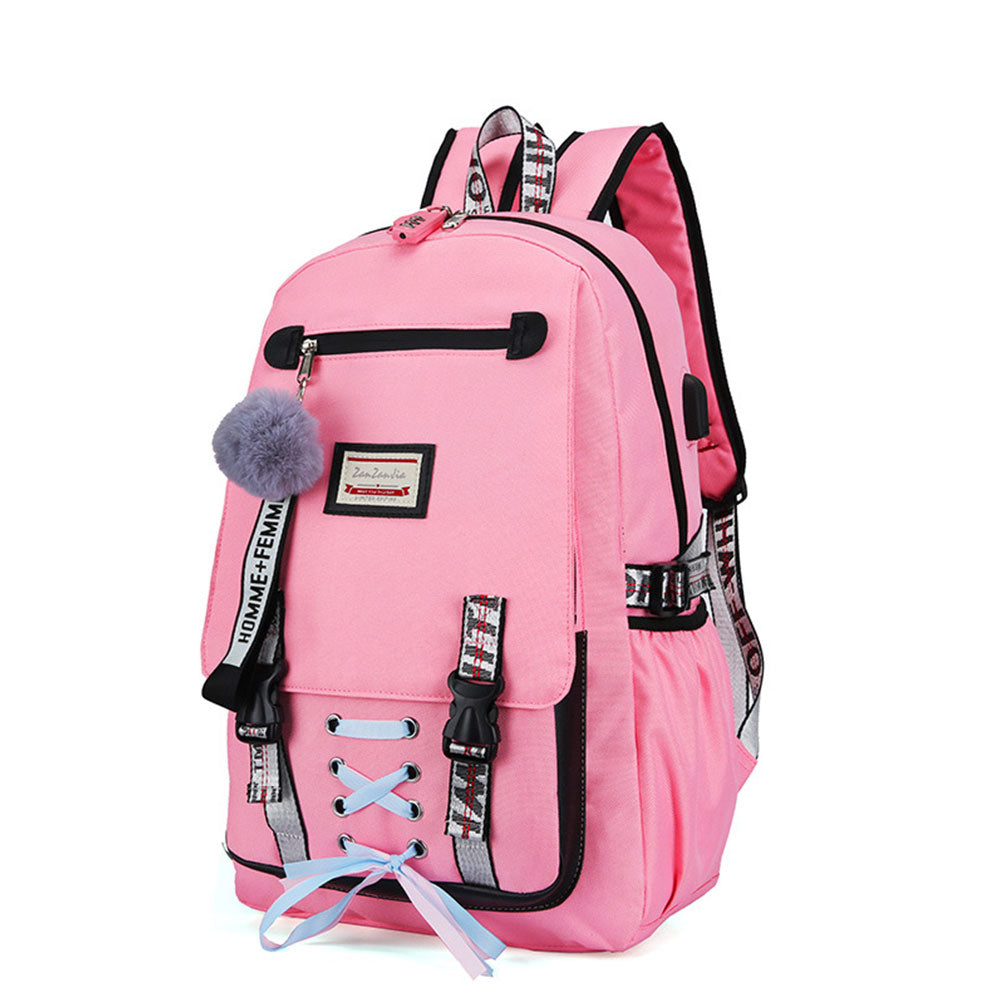 Girls Backpack with USB Charging Port for Middle School Anti-theft Waterproof Bookbag USB2600