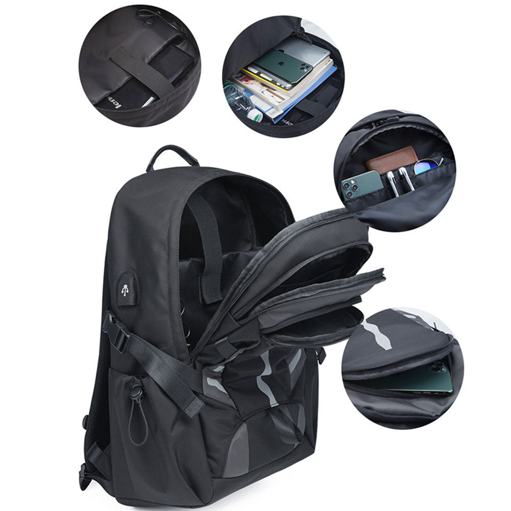 Trendy Nylon Backpack for Men Boy's School Bag Fits 15.6" Laptop Large Capacity Travel Bag