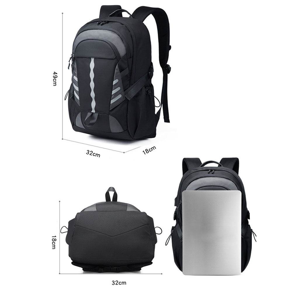 Trendy Nylon Backpack for Men Boy's School Bag Fits 15.6" Laptop Large Capacity Travel Bag