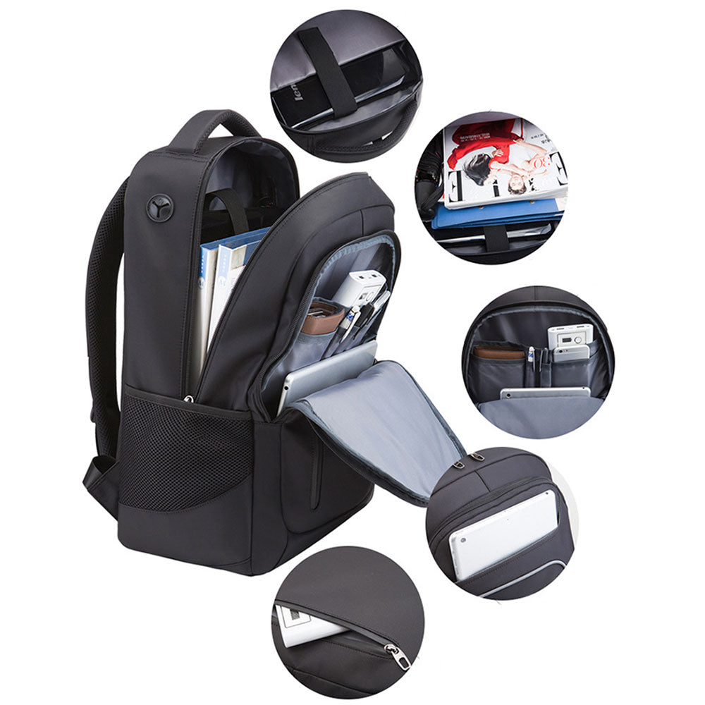 School Laptop Backpack with USB Charging Port Boys Men Commercial Bag Lightweight Travel Bag