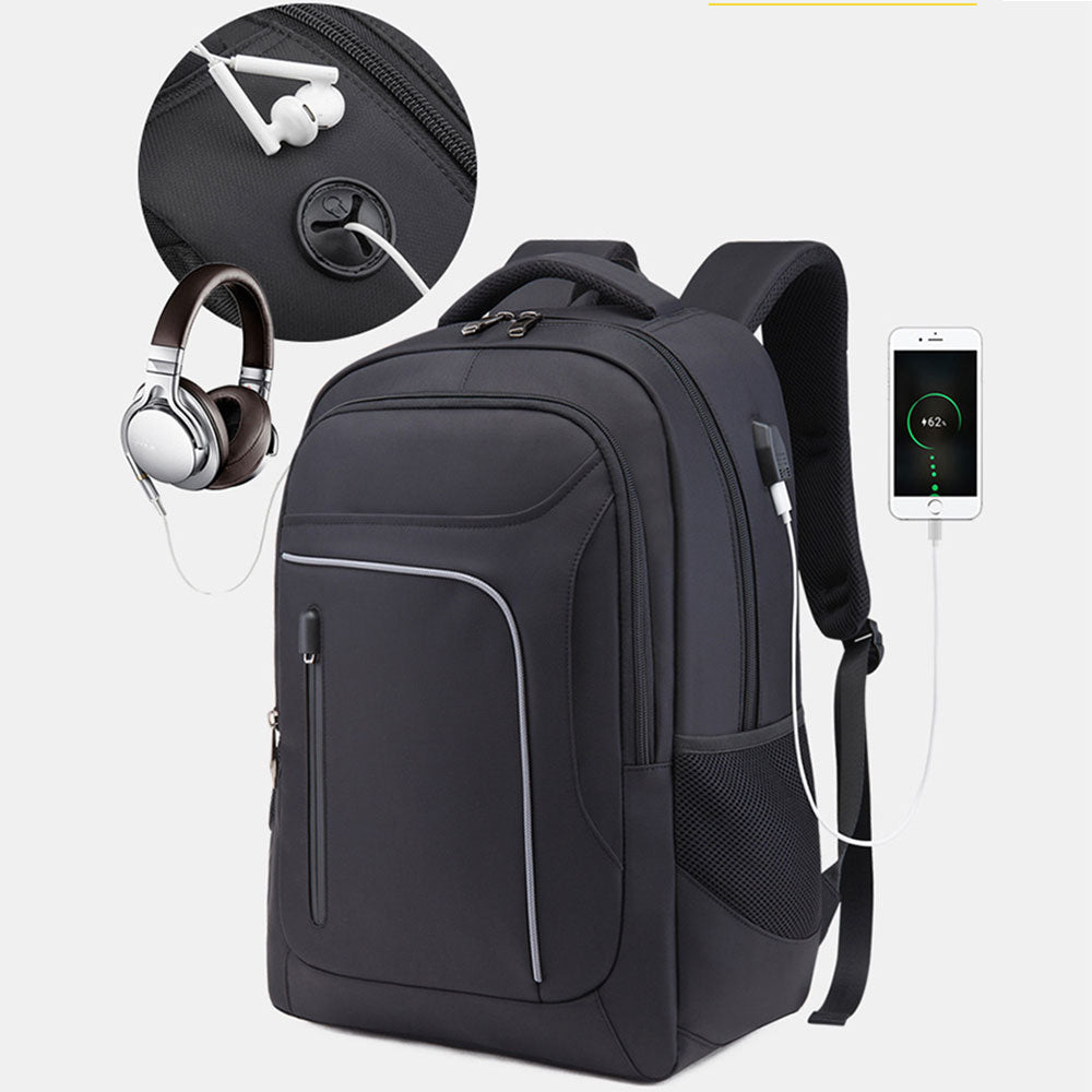 School Laptop Backpack with USB Charging Port Boys Men Commercial Bag Lightweight Travel Bag