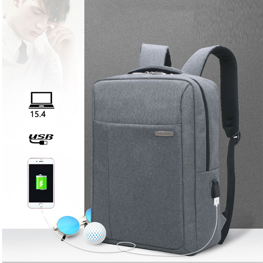 Boys USB Charger Backpack Fits 16" Laptop Outdoor Waterproof Nylon College Bags