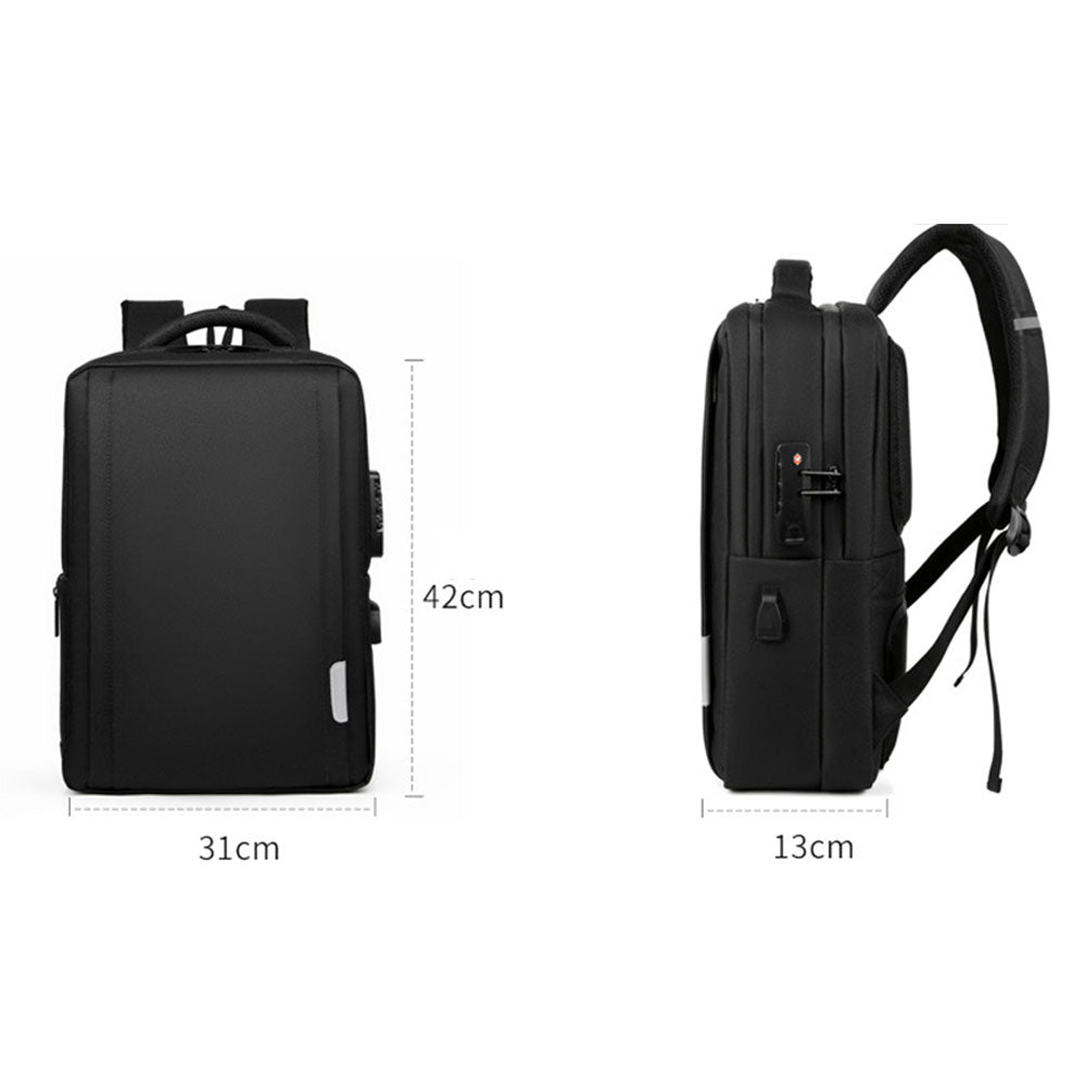 USB Anti-theft Backpack Fits 15.6" Laptop Durable Oxford Travel Bag