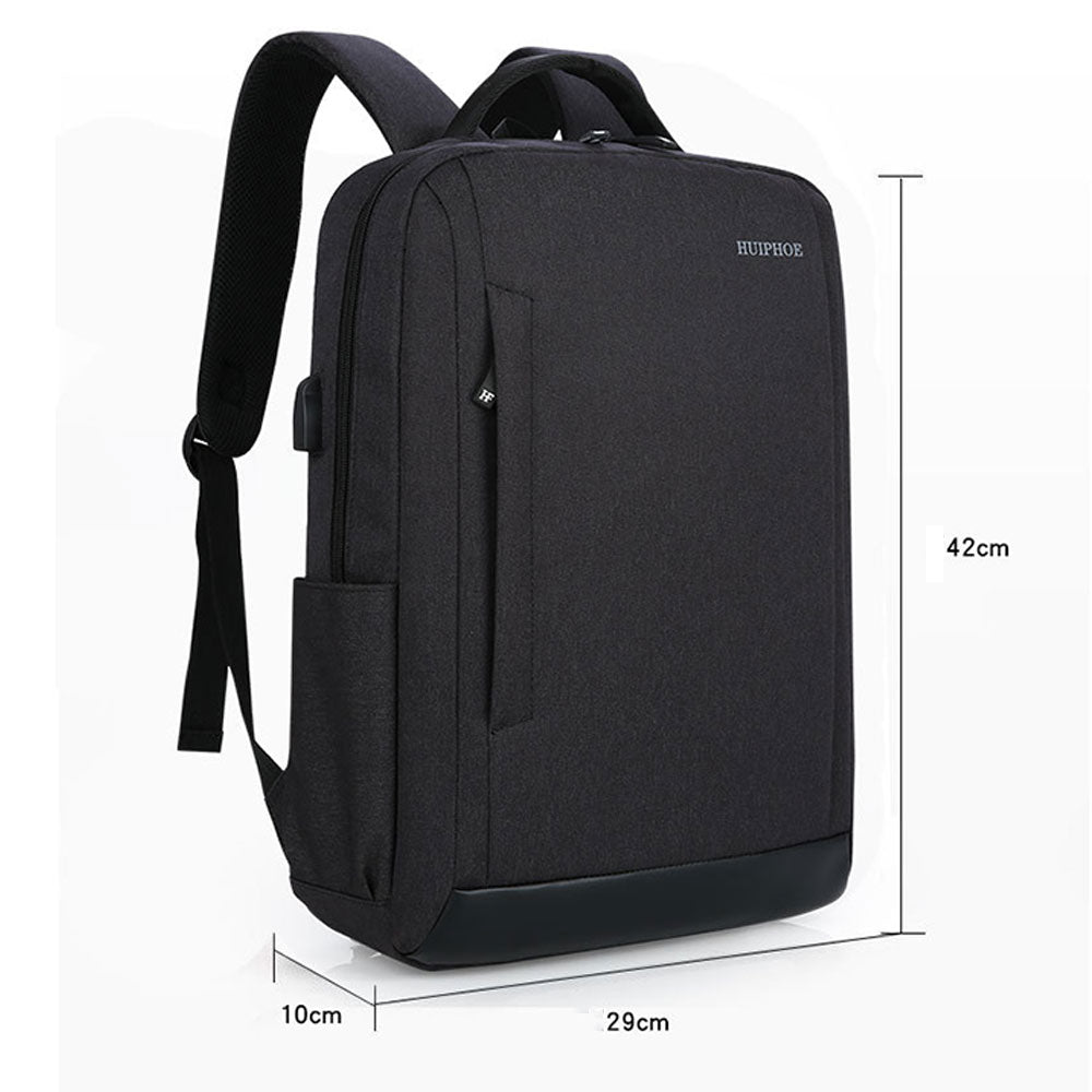 15" Laptop Backpack for Men Simple Style Business Bag with USB Charging Port