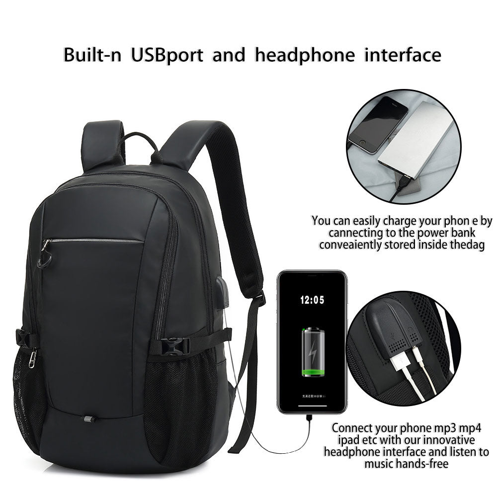 Built-in USB Charging Port Backpack Boys' Business Laptop Backpack Handbag for School Travelling Working