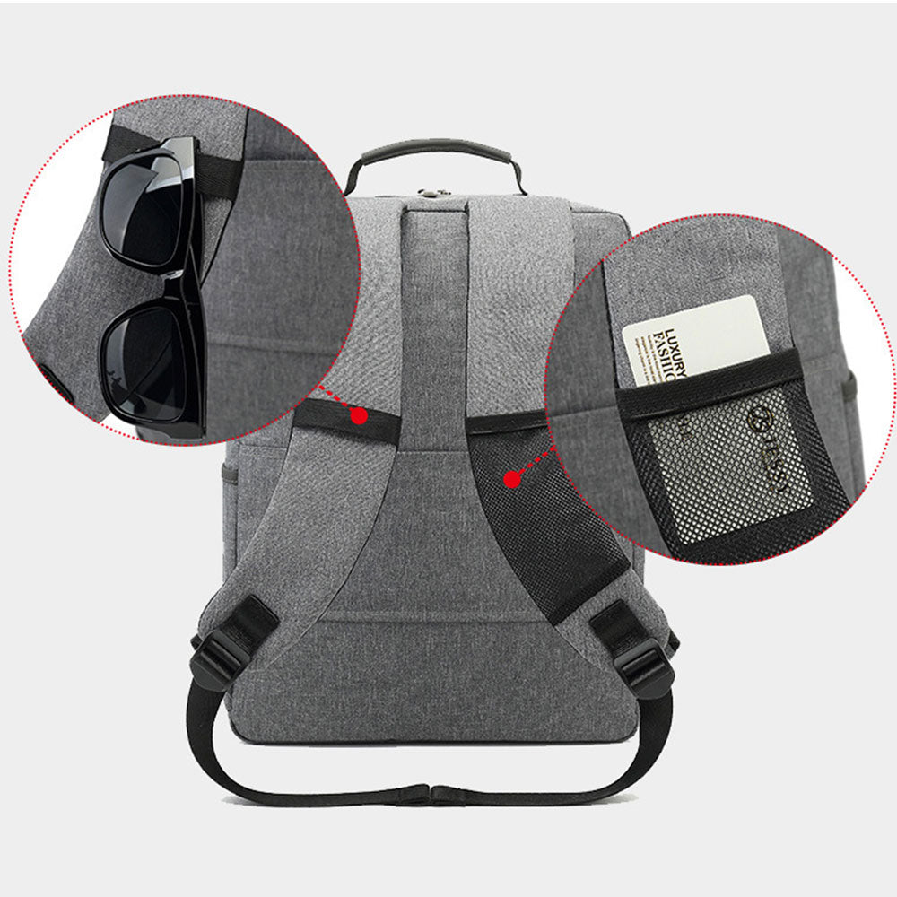 Black/Grey Business Laptop Backpack Handbag Large Capacity Waterproof Bag for School Travelling Working