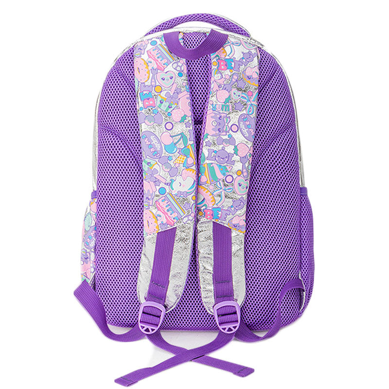 Sequin Backpack Cartoon Printed Bookbag Student Satchel For Girls