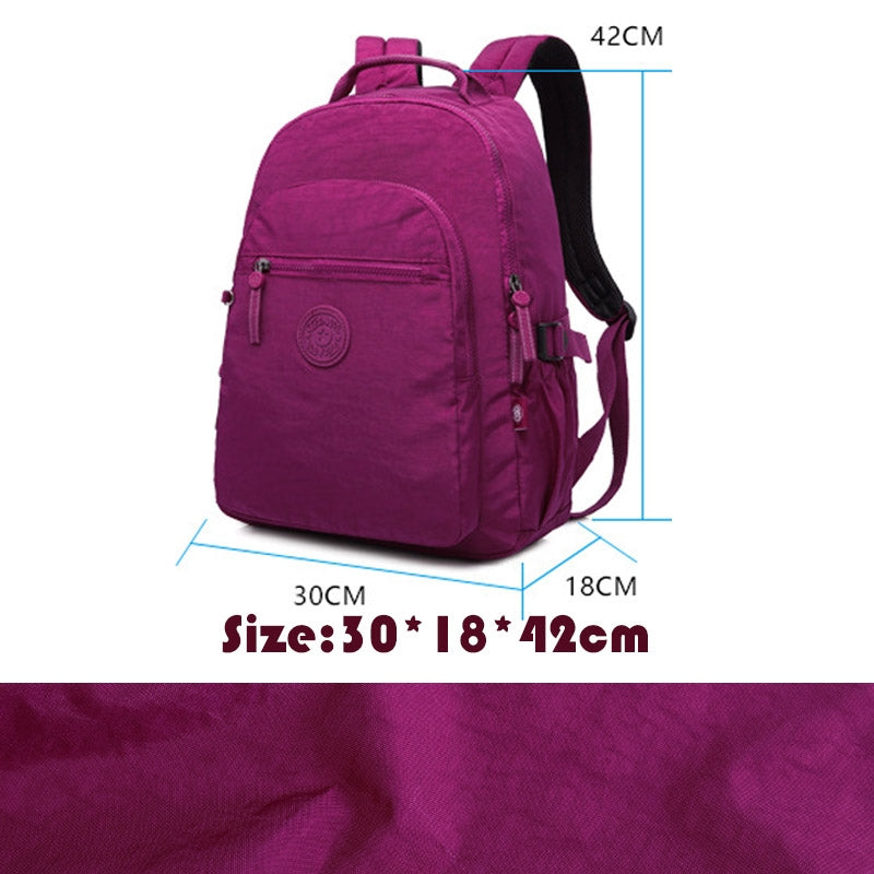 Fashion Nylon Backpack For Teens Large Capacity Student Schoolbag