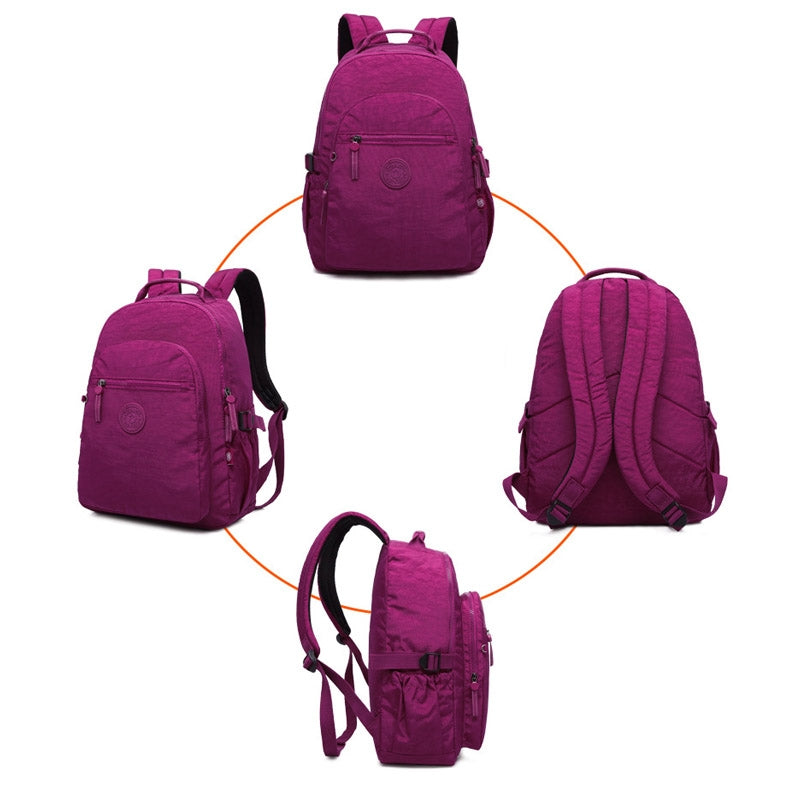 Fashion Nylon Backpack For Teens Large Capacity Student Schoolbag