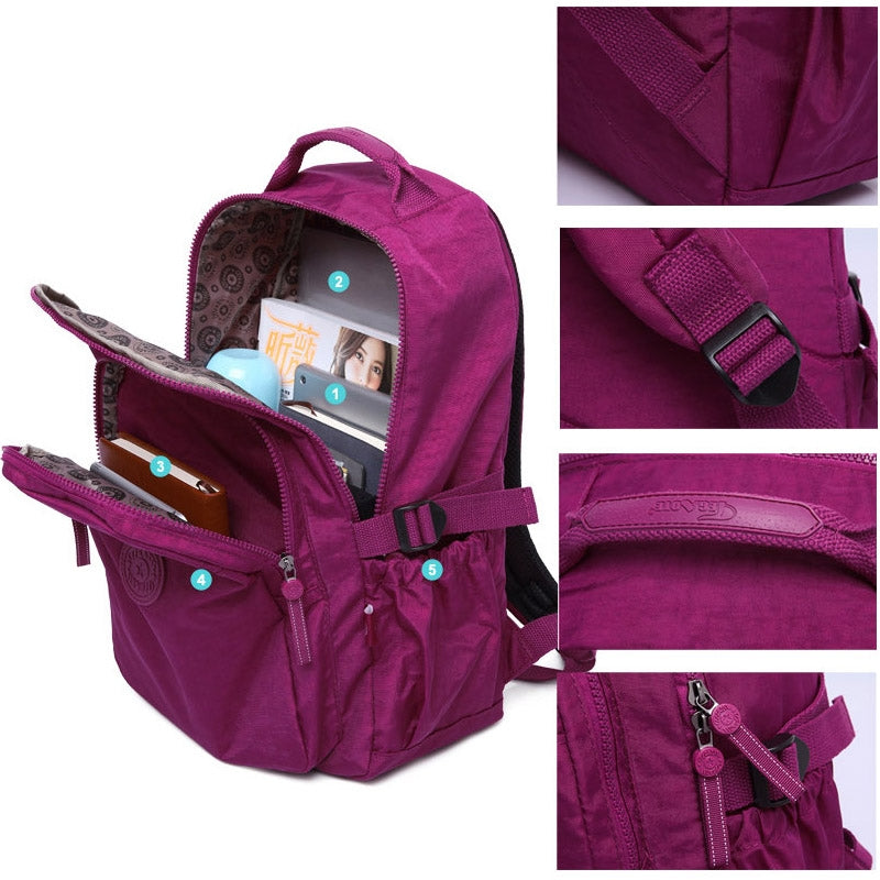 Fashion Nylon Backpack For Teens Large Capacity Student Schoolbag