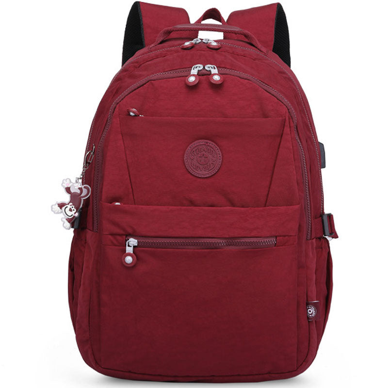 Women Backpack Multi-pocket School Bag with USB Charging Port