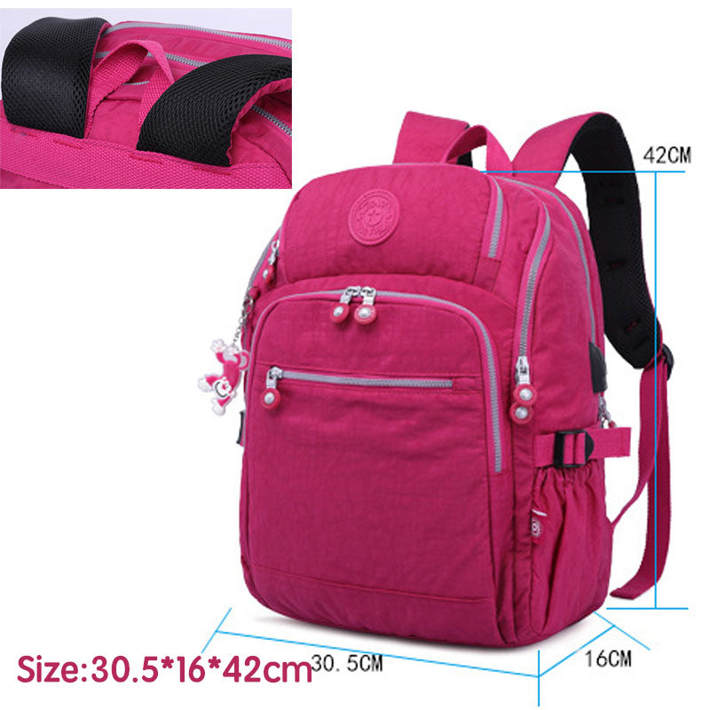 Girls Teens Nylon Backpack Kids Outdoor Cycling School Bag