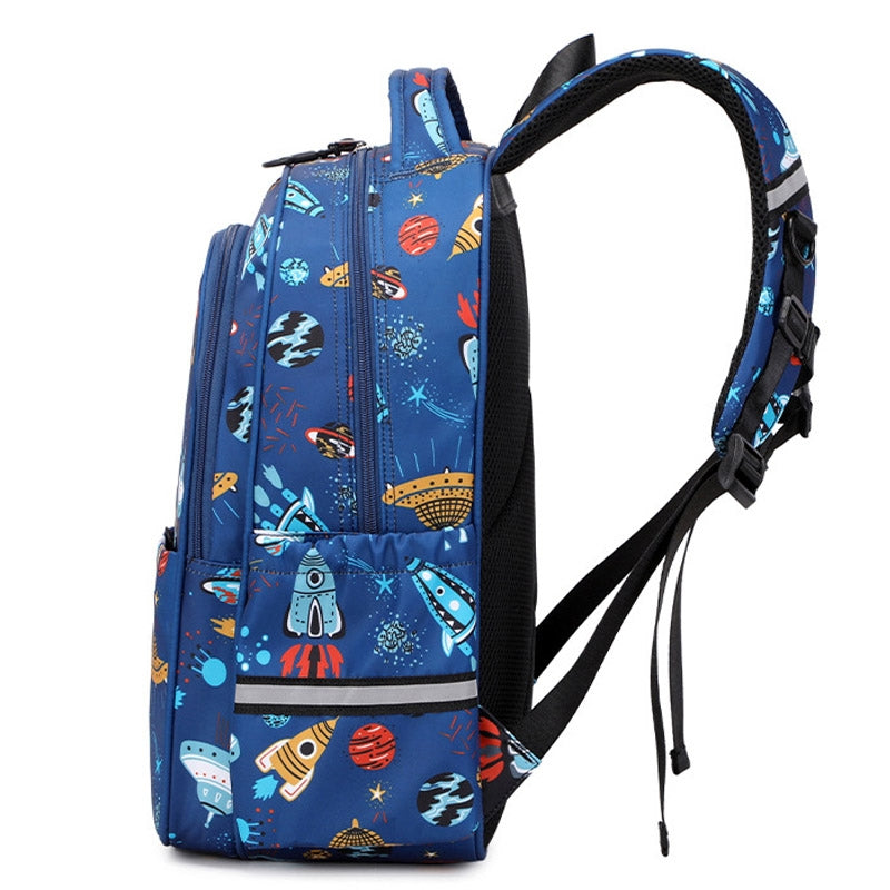 Primary School Bag Spaceship Rocket Pattern Student Backpack For Girls Boys