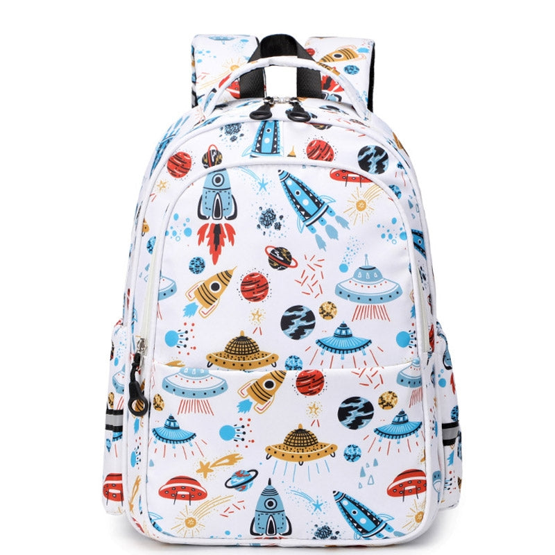 Primary School Bag Spaceship Rocket Pattern Student Backpack For Girls Boys