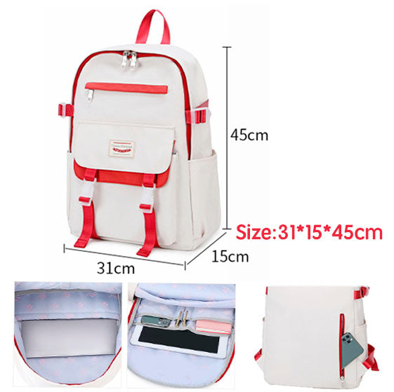 Anti-Theft Backpack Durable Junior/High School Bag Nylon Waterproof Bookbag