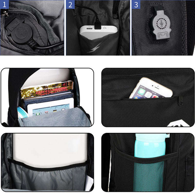 Luminous School Backpack For Teenage Boys School Bags USB Charging