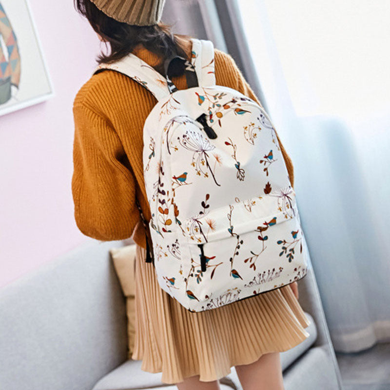 Plant Backpack Printed School Bag For Teenager Portable Large Girl's Bag