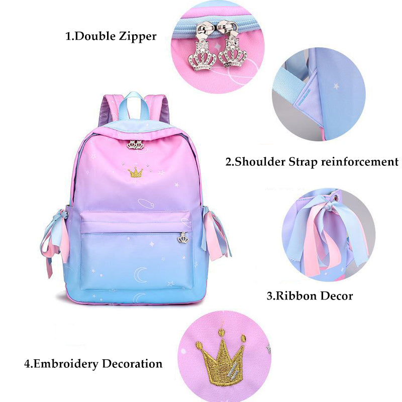 Stylish Back to School Backpack Bookbag for Girls Lightweight Travel Daypack Top Level