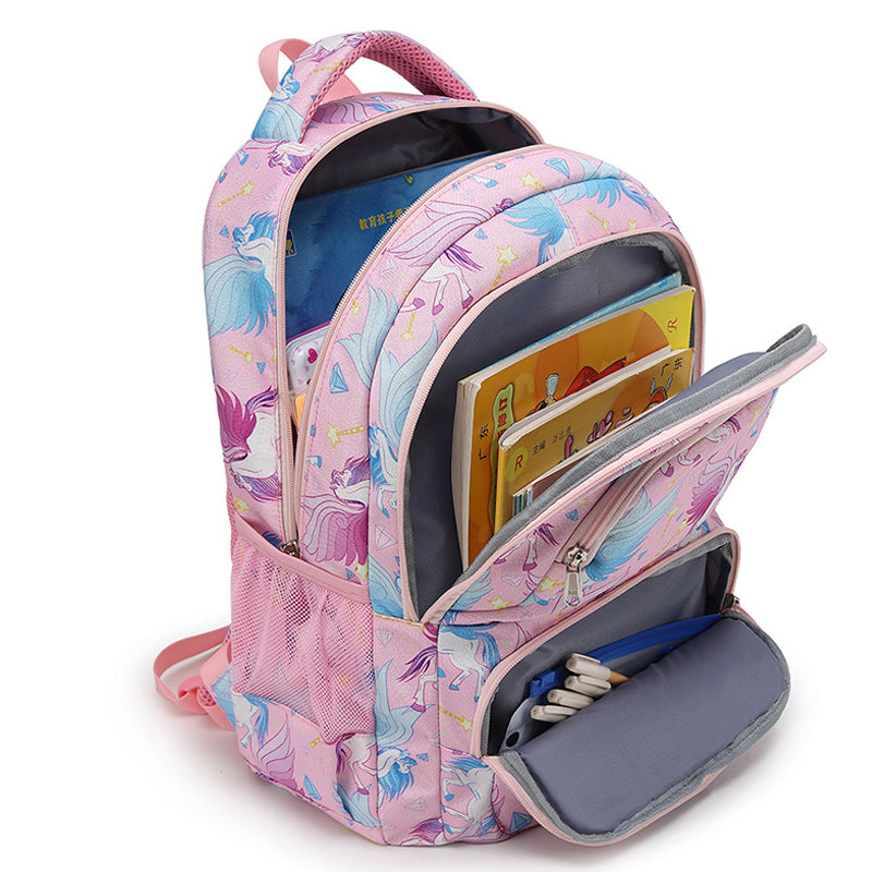 Girls' Unicorn Backpack Set for Primary /Middle School Girls Bookbag with Lunch Bag Pencil Case